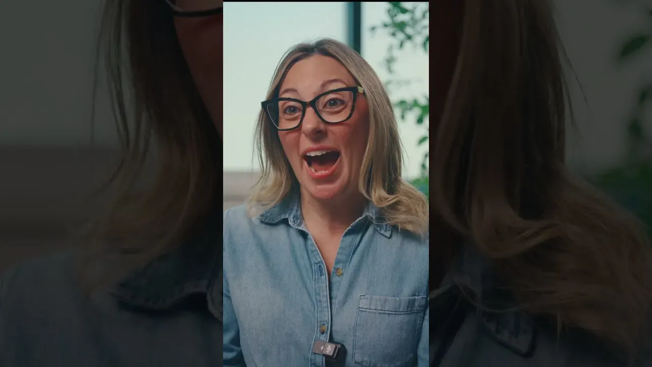 Video: Rising Leaders: Jacob Hoyt MSW, LCSW. Thumbnail of a woman in glasses and a denim shirt speaking to the camera
