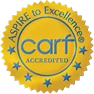CARF Accredited Aspire to Excellence seal